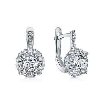 Серебряные серьги с фианитами