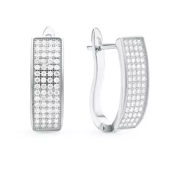 Серебряные серьги с фианитами