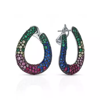 Серебряные серьги с фианитами