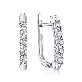 Серебряные серьги с фианитами