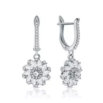 Серебряные серьги с фианитами