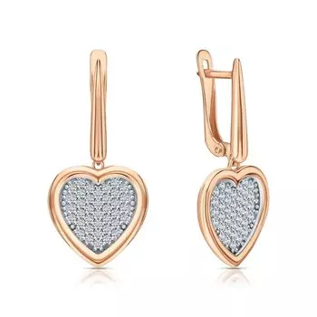 Серебряные серьги с фианитами