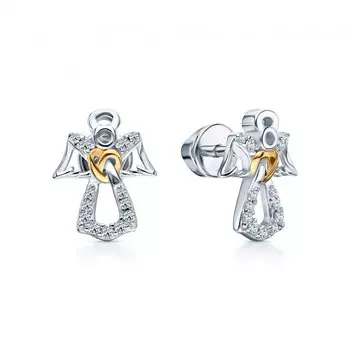 Серебряные серьги с фианитами