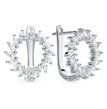 Серебряные серьги с фианитами