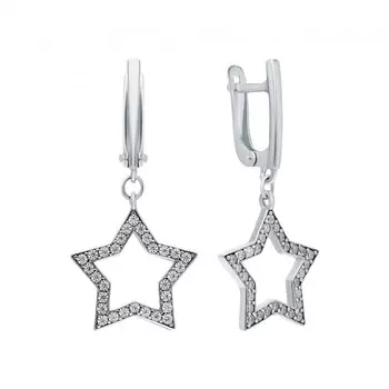 Серебряные серьги с фианитами