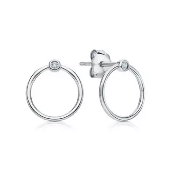 Серебряные серьги с фианитами