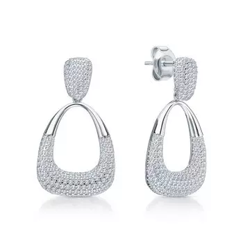 Серебряные серьги с фианитами