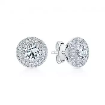 Серебряные серьги с фианитами