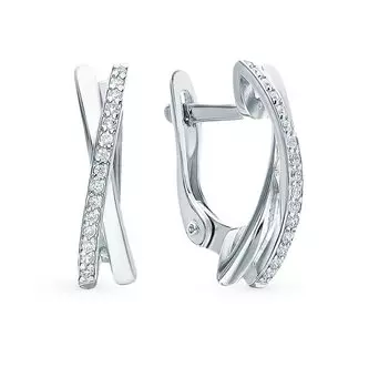 Серебряные серьги с фианитами