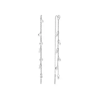 Серебряные серьги с фианитами