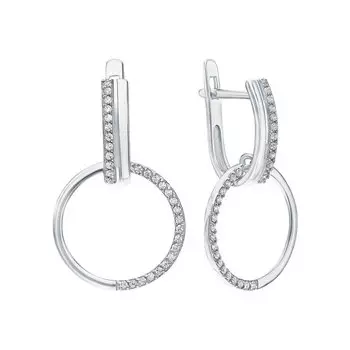 Серебряные серьги с фианитами