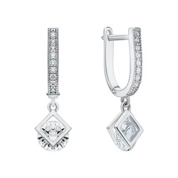 Серебряные серьги с фианитами