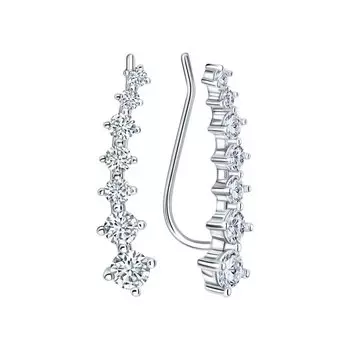 Серебряные серьги с фианитами