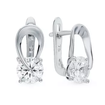 Серебряные серьги с фианитами