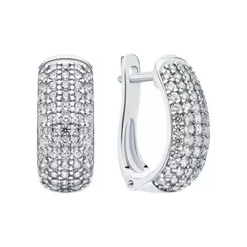 Серебряные серьги с фианитами