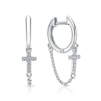 Серебряные серьги с фианитами