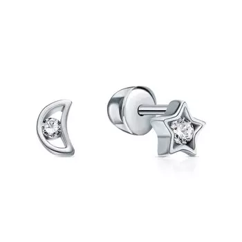 Серебряные серьги с фианитами