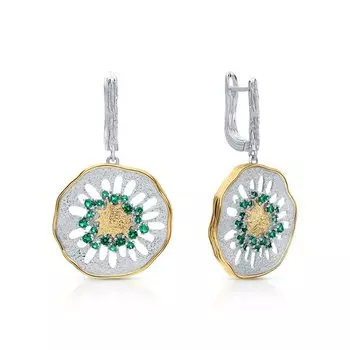 Серебряные серьги с фианитами