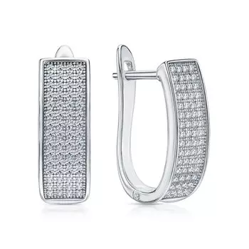 Серебряные серьги с фианитами