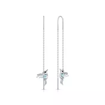 Серебряные серьги с фианитами