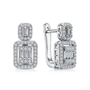 Серебряные серьги с фианитами