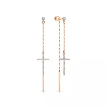 Серебряные серьги с фианитами