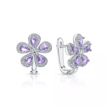 Серебряные серьги с фианитами