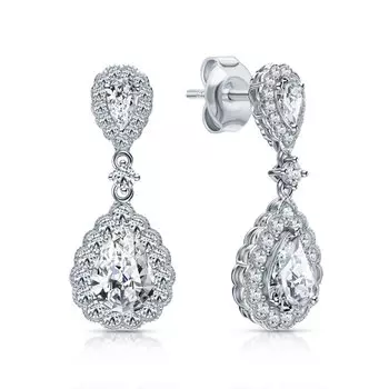 Серебряные серьги с фианитами