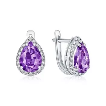 Серебряные серьги с фианитами