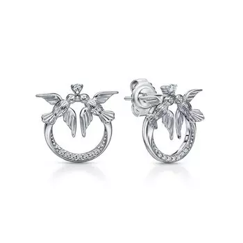 Серебряные серьги с фианитами