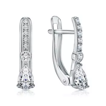 Серебряные серьги с фианитами