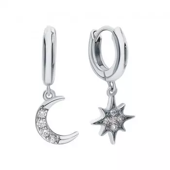 Серебряные серьги с фианитами