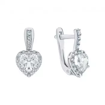 Серебряные серьги с фианитами