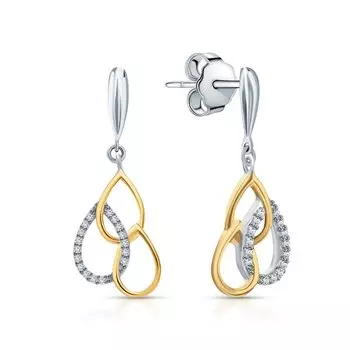 Серебряные серьги с фианитами