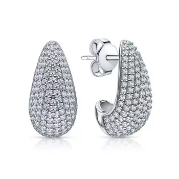 Серебряные серьги с фианитами