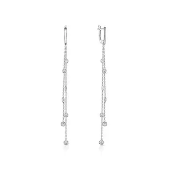 Серебряные серьги с фианитами