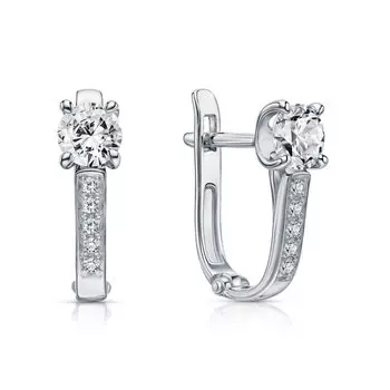 Серебряные серьги с фианитами