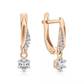 Серебряные серьги с фианитами