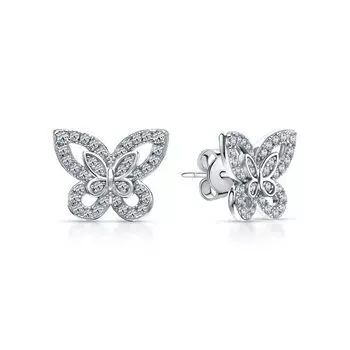 Серебряные серьги с фианитами