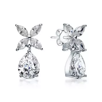 Серебряные серьги с фианитами