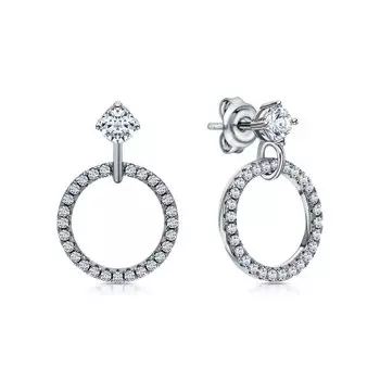 Серебряные серьги с фианитами