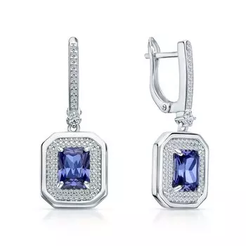 Серебряные серьги с фианитами