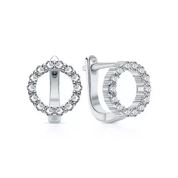 Серебряные серьги с фианитами