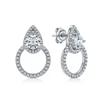 Серебряные серьги с фианитами