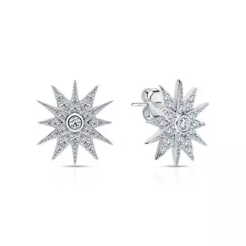 Серебряные серьги с фианитами