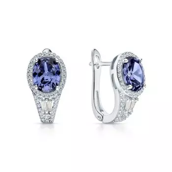 Серебряные серьги с фианитами