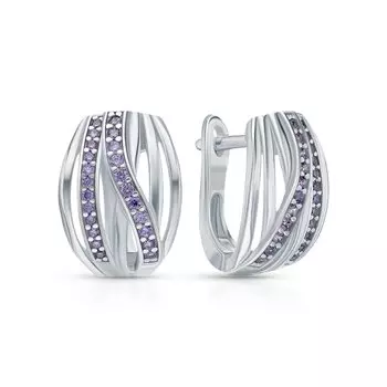 Серебряные серьги с фианитами