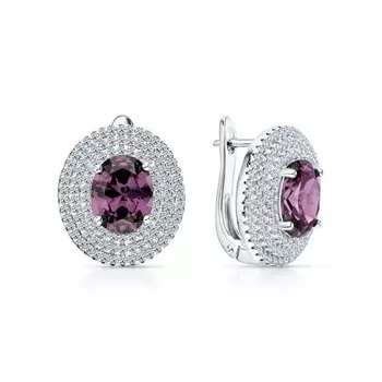 Серебряные серьги с фианитами