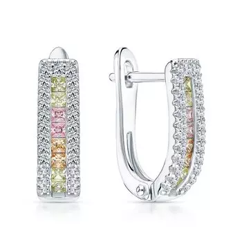 Серебряные серьги с фианитами