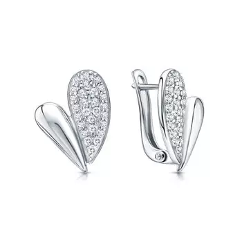 Серебряные серьги с фианитами